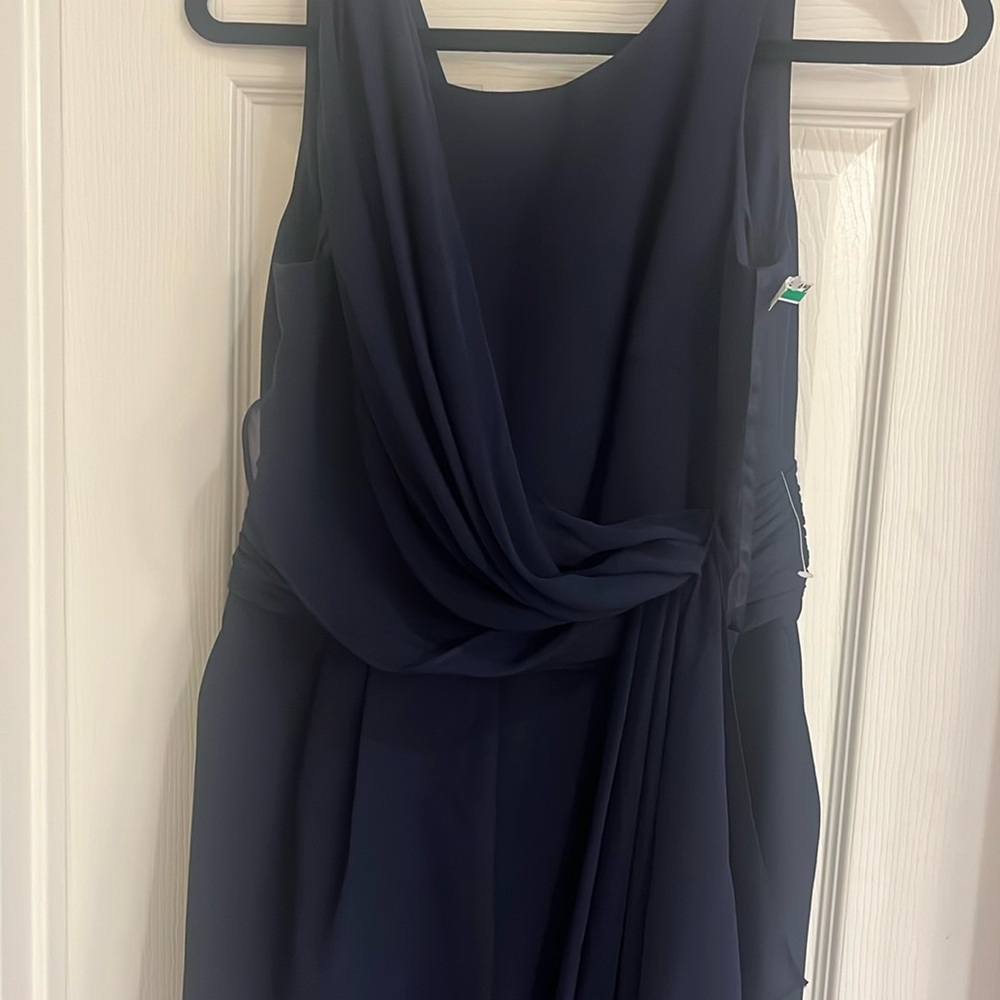 Eliza J navy chiffon  jumpsuit .